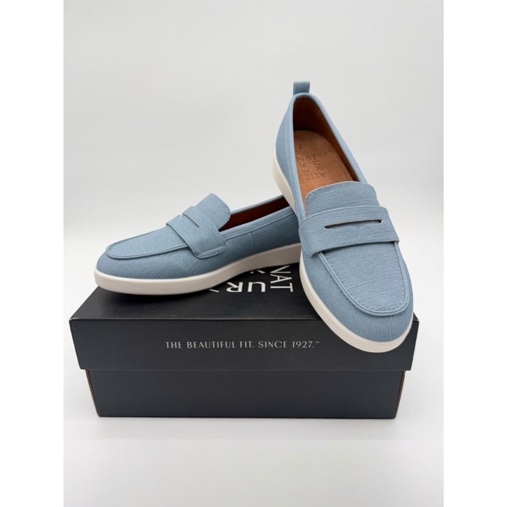 Naturalizer Ingrid Slip-On Comfort Loafer Flats Round Toe Denim Blue 6.5 NEW